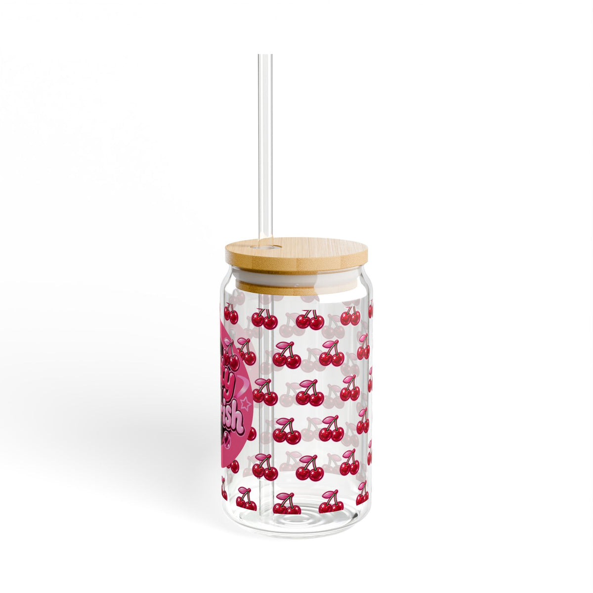Pretty Girlish Cherry Sipper Glass, 16oz