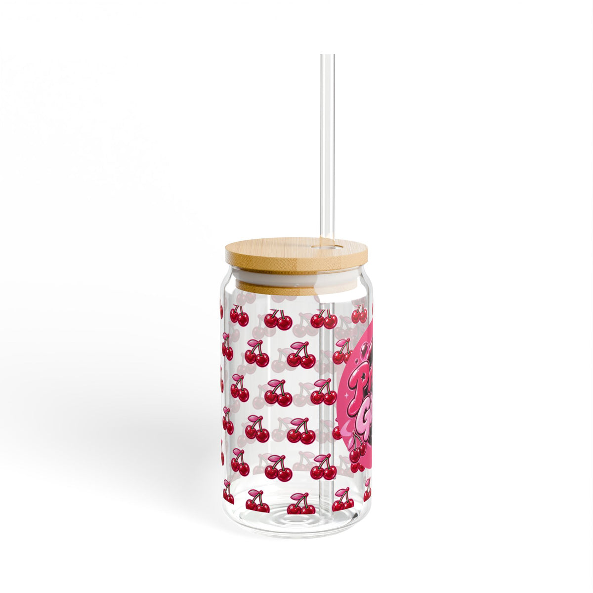Pretty Girlish Cherry Sipper Glass, 16oz