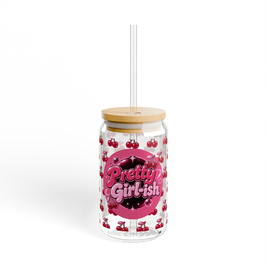 Pretty Girlish Cherry Sipper Glass, 16oz
